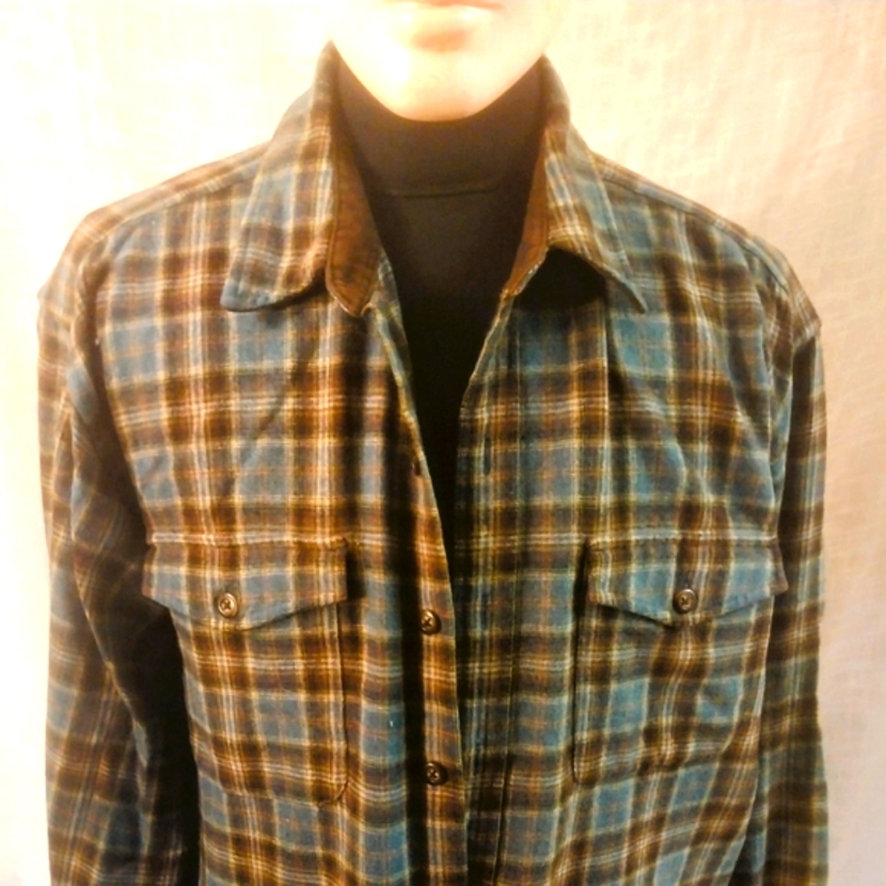 GAP Blue and Brown Lightweight Shirt Jacket for Casual Wear
